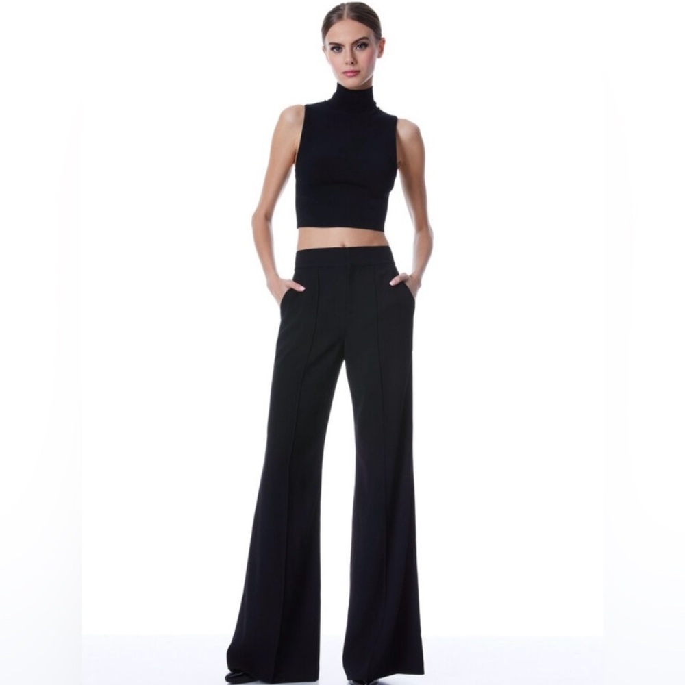 Alice + Olivia Black Wide Leg Pants